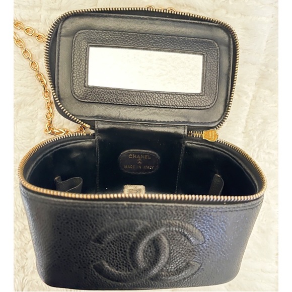 CHANEL VINTAGE Black Caviar Timeless Vanity Handbag - Picture 7 of 8